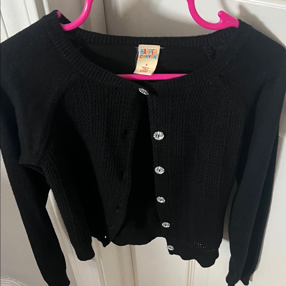 Harper Canyon Girl’s Black Cardigan